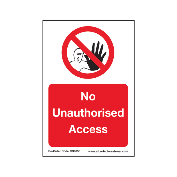 SS0035 Corex Safety Sign - No Unauthorised Access - Treehog