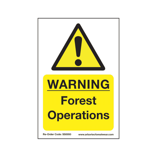 SS0050 Corex Safety Sign - Warning Forest Operations - Treehog