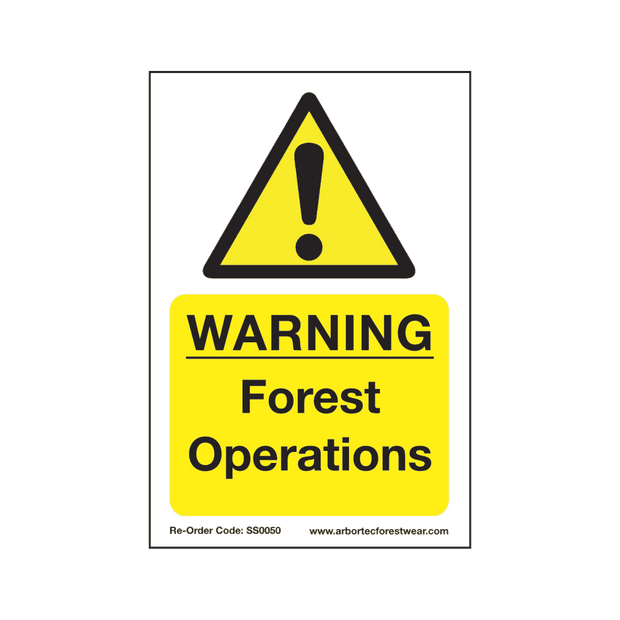 SS0050 Corex Safety Sign - Warning Forest Operations - Treehog