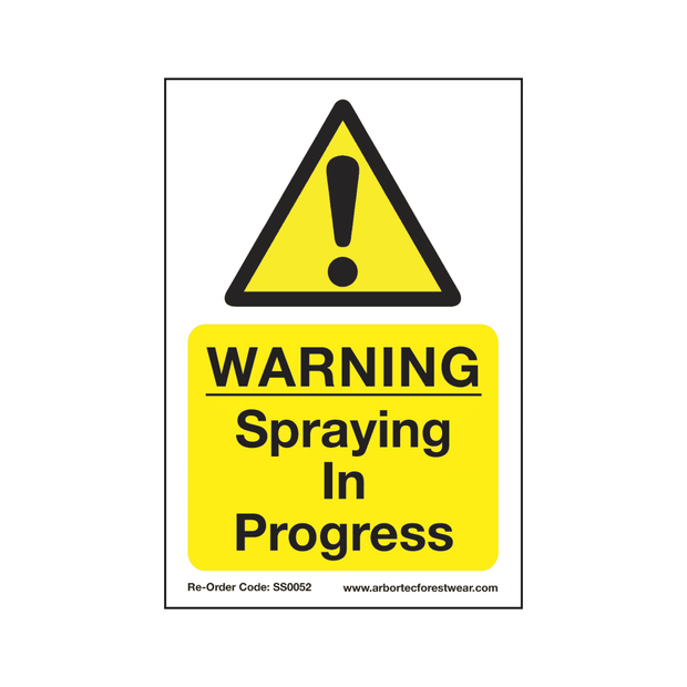 SS0052 Corex Safety Sign - Warning Spraying in Progress - Treehog