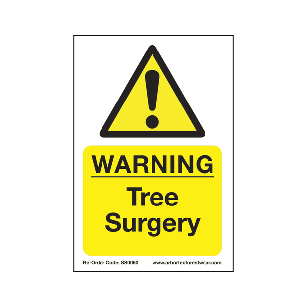 SS0060 Corex Safety Sign - Warning Tree Surgery - Treehog