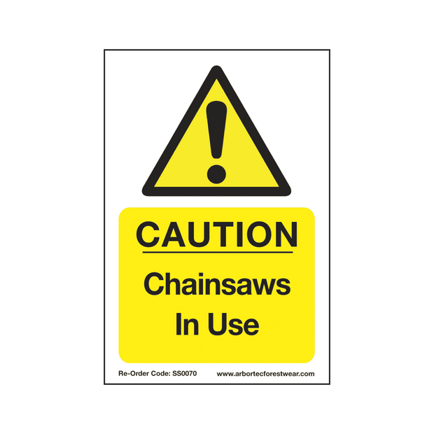 SS0070 Corex Safety Sign - Chainsaws In Use - Treehog
