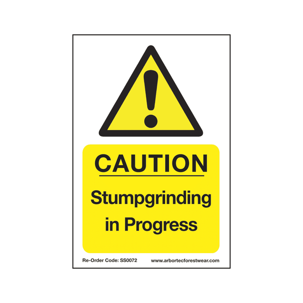 SS0072 Corex Safety Sign - Stumpgrinding in Progress - Treehog