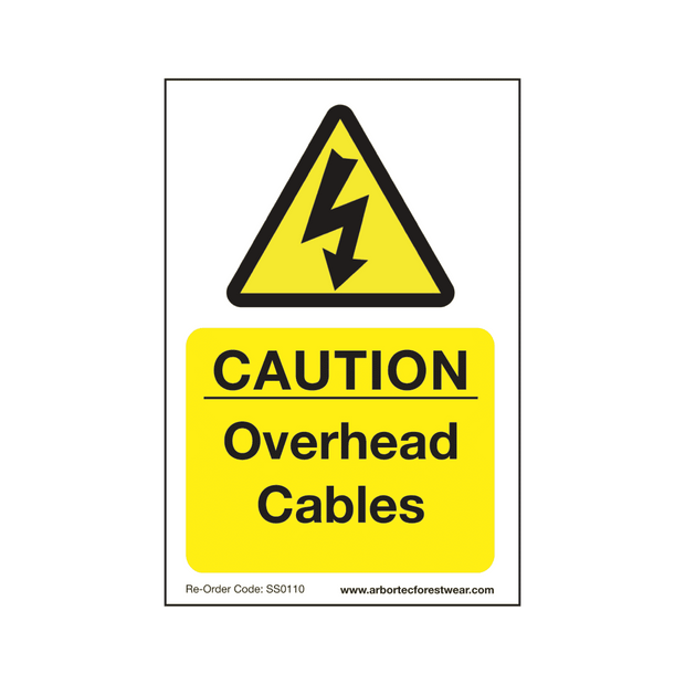 SS0110 Corex Safety Sign - Caution Overhead Cables - Treehog