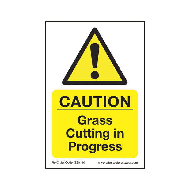 SS0140 Corex Safety Sign - Grass Cutting in Progress - Treehog