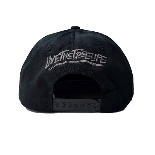 AT051 - Baseball Cap Classic Shape Front Icon - Black/Grey - Treehog