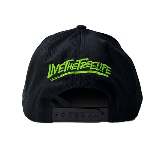 AT051 - Baseball Cap Classic Shape Front Icon - Black/Lime - Treehog