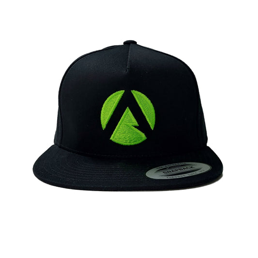 AT051 - Baseball Cap Classic Shape Front Icon - Black/Lime - Treehog