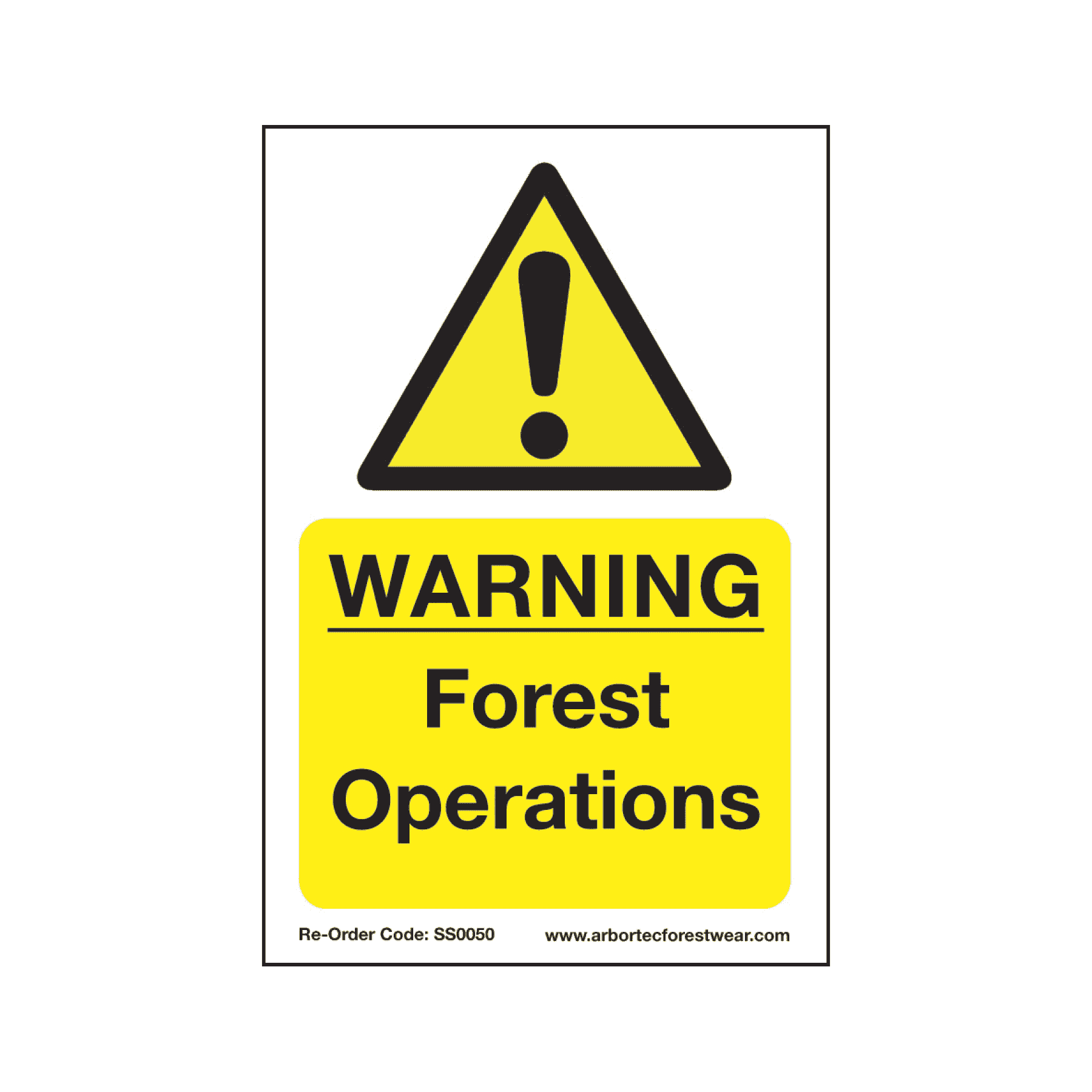 SS0050 Corex Safety Sign - Warning Forest Operations - Treehog