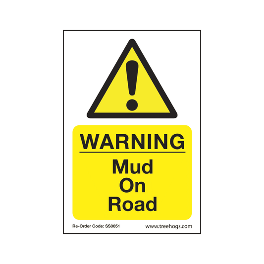 SS0051 Corex Safety Sign - Warning Mud On Road - Treehog