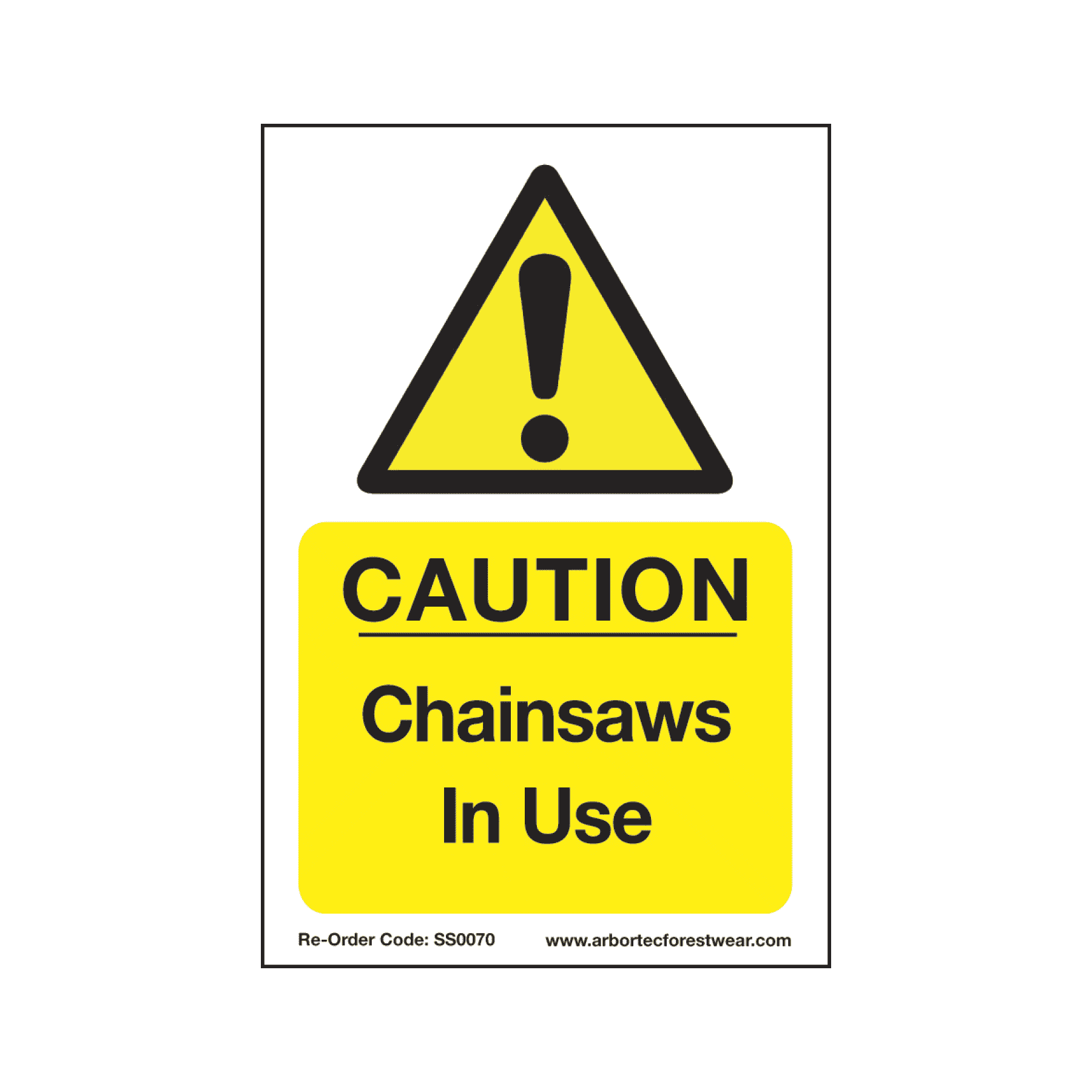 SS0070 Corex Safety Sign - Chainsaws In Use - Treehog