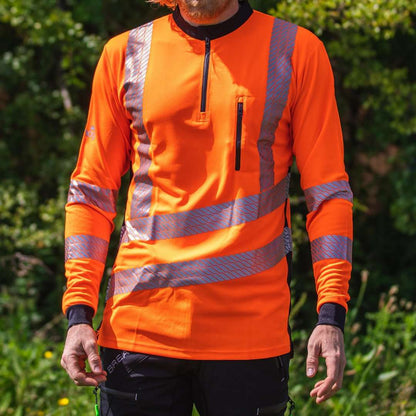 THHV2010 Long Sleeve T-Shirt Hi-Vis Orange Treehog - Treehog