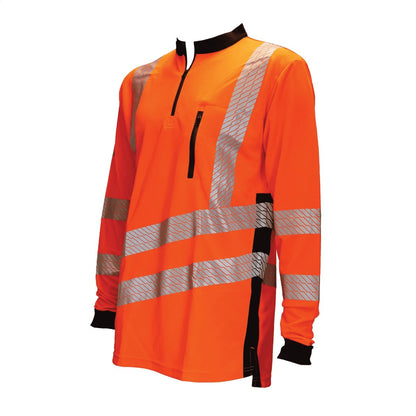 THHV2010 Long Sleeve T-Shirt Hi-Vis Orange Treehog - Treehog